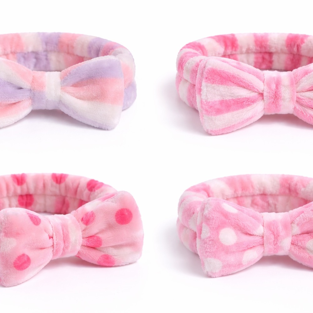 Set of Pink and Purple Bow Headbands